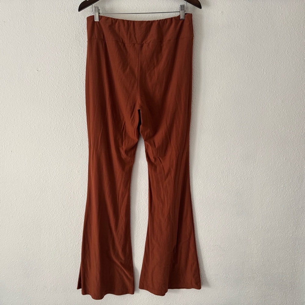 Boho Rust Buttery Soft Flare Leggings High Waisted Wide Leg XL Cozy Athleisure - Picture 12 of 14